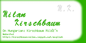 milan kirschbaum business card